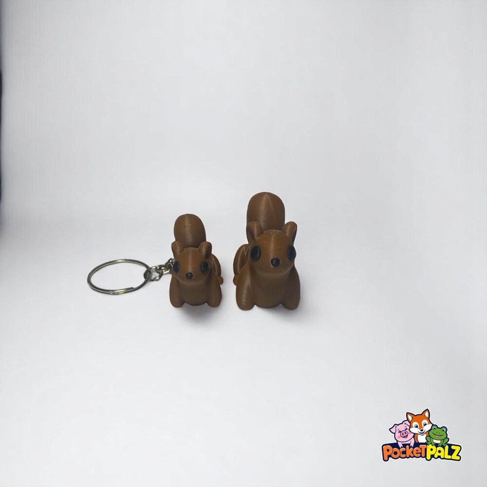 3D Printed Articulated Squirrel Fidget Toy and Keychain